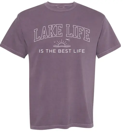 [1717-S-WINE] Lake Life Is The Best Life Tee (S)
