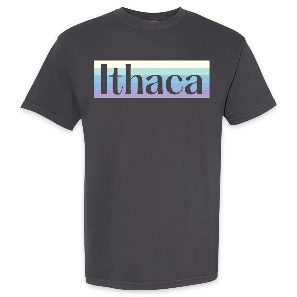 [1717-S-GRAPHITE] Ithaca Muted Rainbow Tee (S)