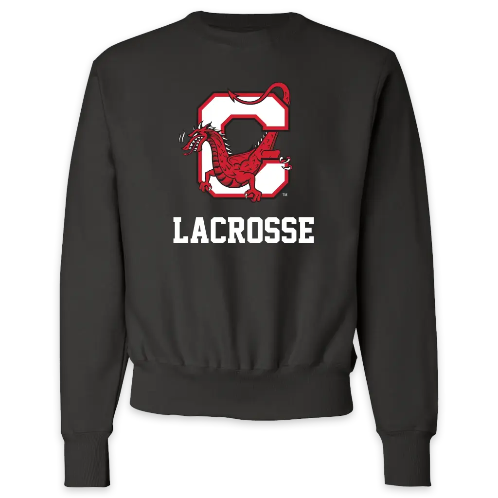 [S149-S-Black] SUNY Cortland Lacrosse Champion Sweatshirt (Black, S)