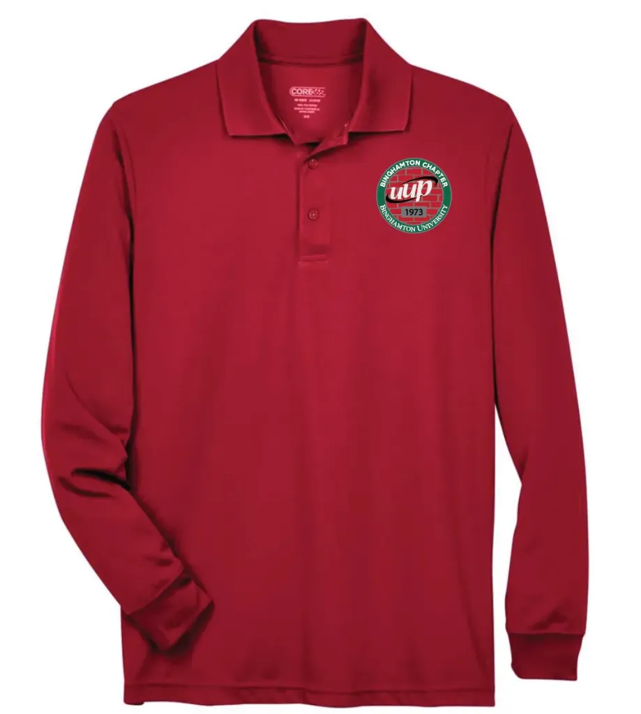 [88192-S-Classic Red] UUP Men's Pinnacle Performance Long Sleeve Piqué Polo (S)
