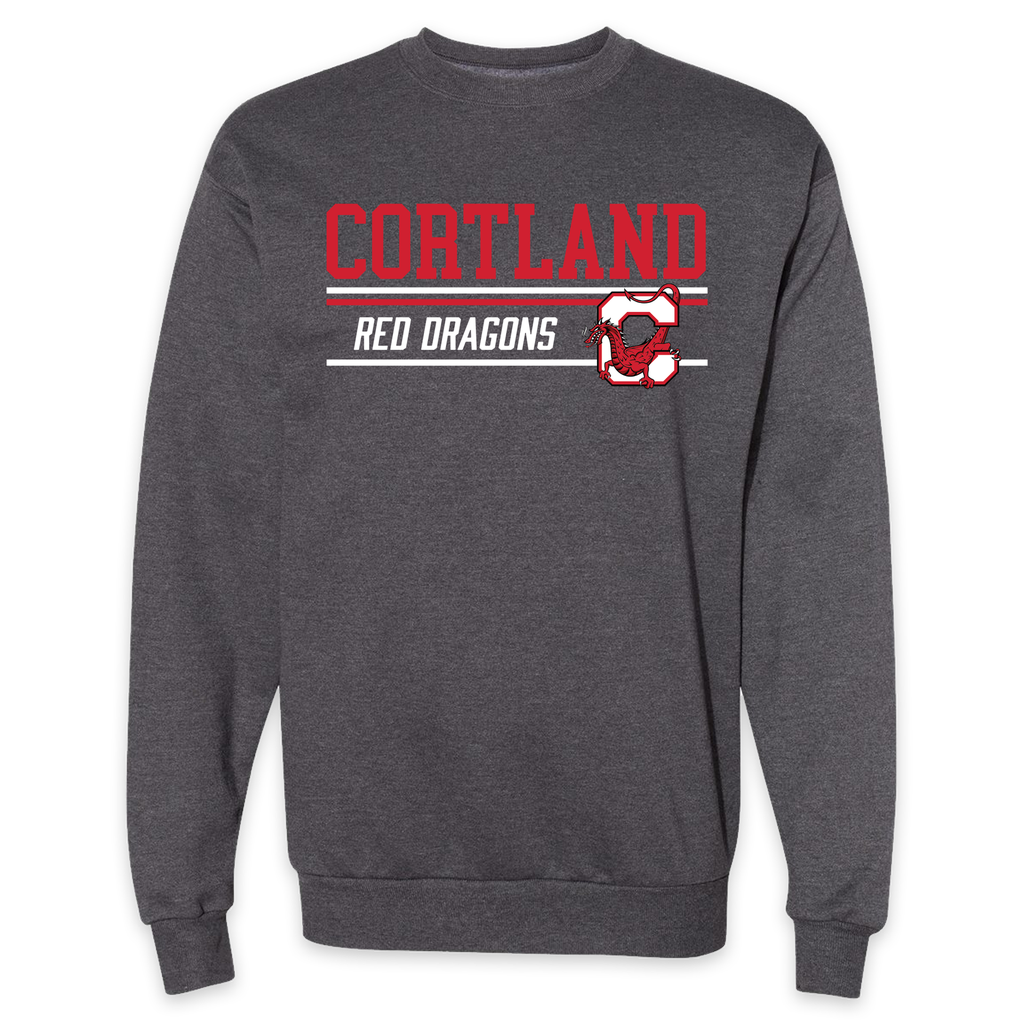 [P160-S-Charcoal] Cortland Red Dragons Crewneck (S, Charcoal)